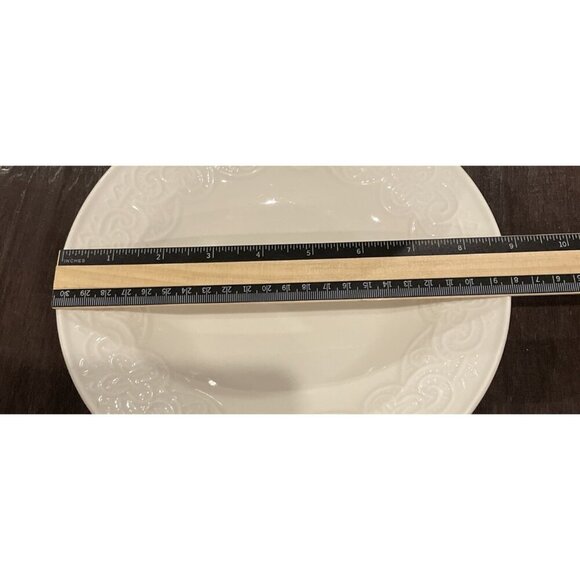 Tabletops Unlimited Battenburg Lace‎ Rimmed Soup Bowl Bowls 9 Inch Set Of 3 - Picture 2 of 3